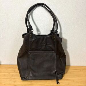 Solo New York Executive 16 Inch Leather Laptop Bucket Tote Espresso Brown